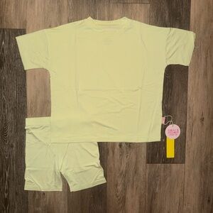 NWT Green Remi & Friends Bamboo Kids Playwear Biker Set (SLEEP)